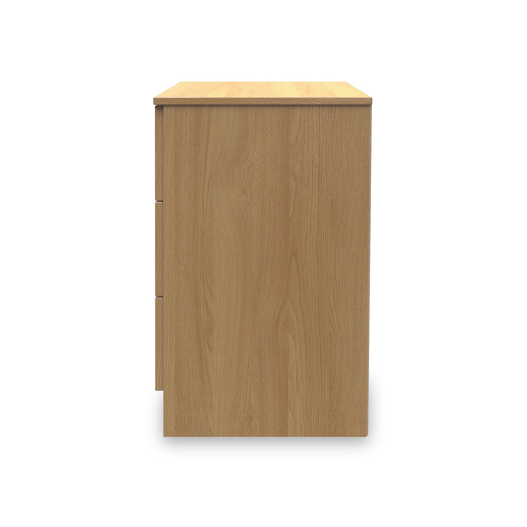 Kilgarth Modern Oak 3 Drawer Bedside Angle by Roseland FurnitureKilgarth Modern Oak 3 Drawer Bedside by Roseland Furniture