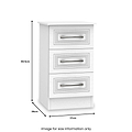 Kilgarth White 3 Drawer Bedside Table by Roseland Furniture
