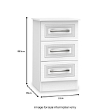 Kilgarth White 3 Drawer Bedside Table by Roseland Furniture