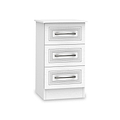 Kilgarth White 3 Drawer Bedside Table by Roseland Furniture