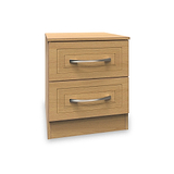 Kilgarth Modern Oak 2 Drawer Bedside Table by Roseland Furniture