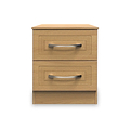 Kilgarth Modern Oak 2 Drawer Bedside Table by Roseland Furniture