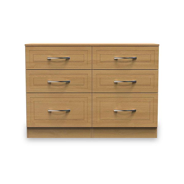 Killgarth Oak 6 Drawer Wide Chest of Drawers