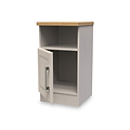 Talland Taupe 1 Door Bedside Cabinet with Oak Top