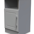 Talland Grey 1 Door Bedside Cabinet with Oak Top