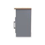 Talland Grey 1 Door Bedside Cabinet with Oak Top