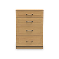 Kilgarth Modern Oak 4 Drawer Deep Chest by Roseland Furniture