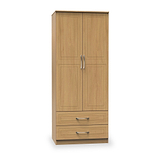 Killgarth Oak 2 Door 2 Drawer Wardrobe from Roseland Furniture