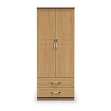 Killgarth Oak 2 Door 2 Drawer Wardrobe