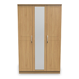 Kilgarth Modern Oak Triple Mirror Wardrobe by Roseland Furniture