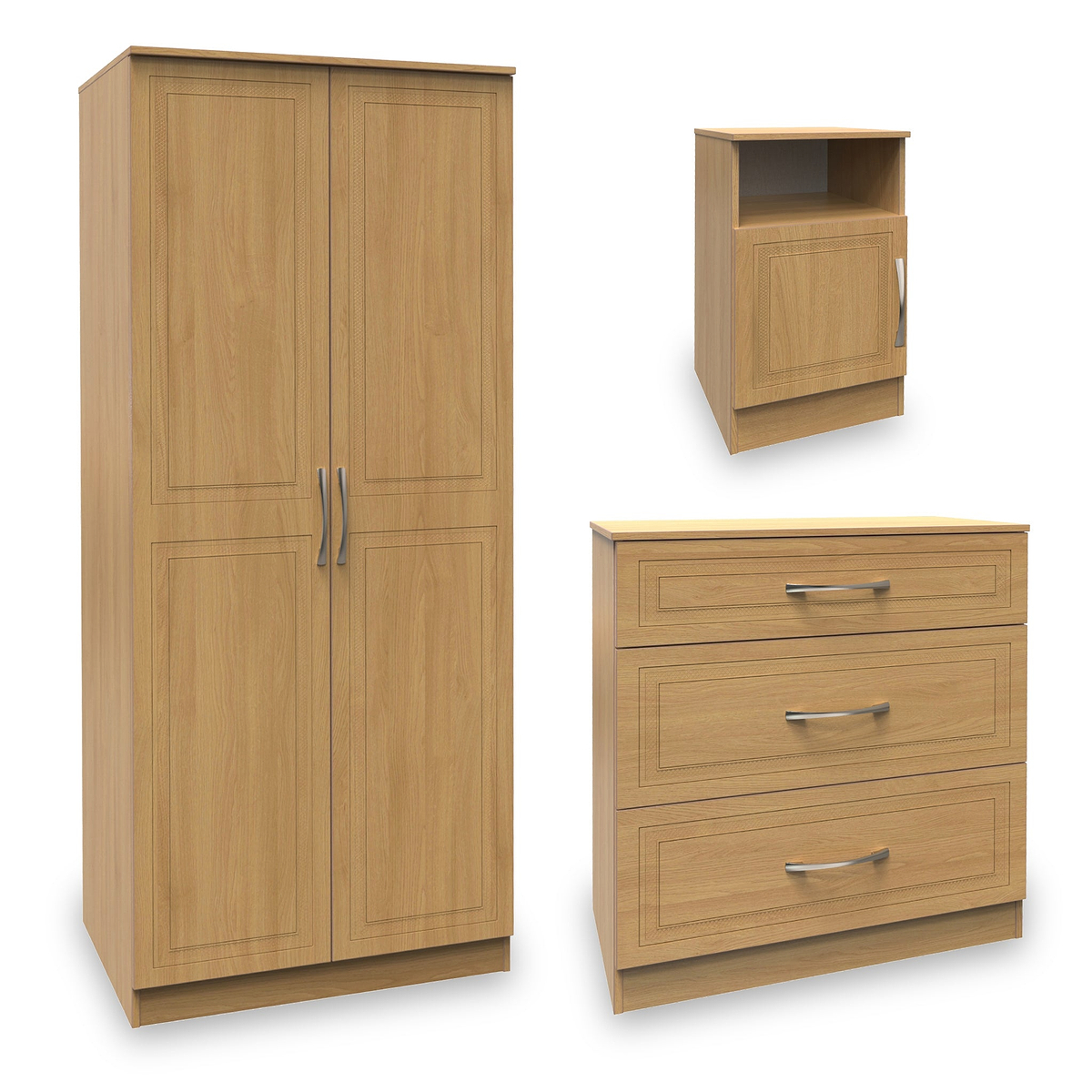Kilgarth Modern Oak 3 Piece Bedroom Set by Roseland Furniture