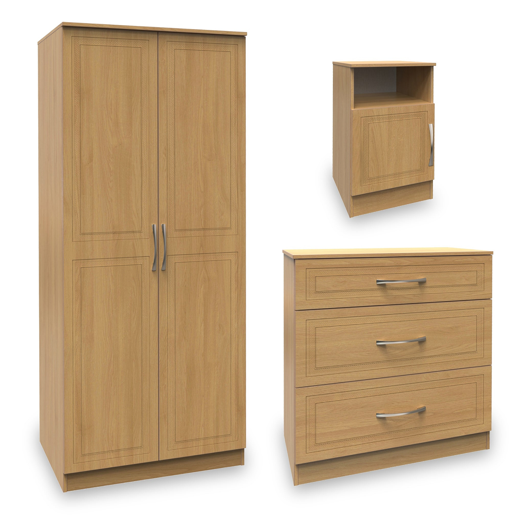 Kilgarth Modern Oak 3 Piece Bedroom Set by Roseland Furniture