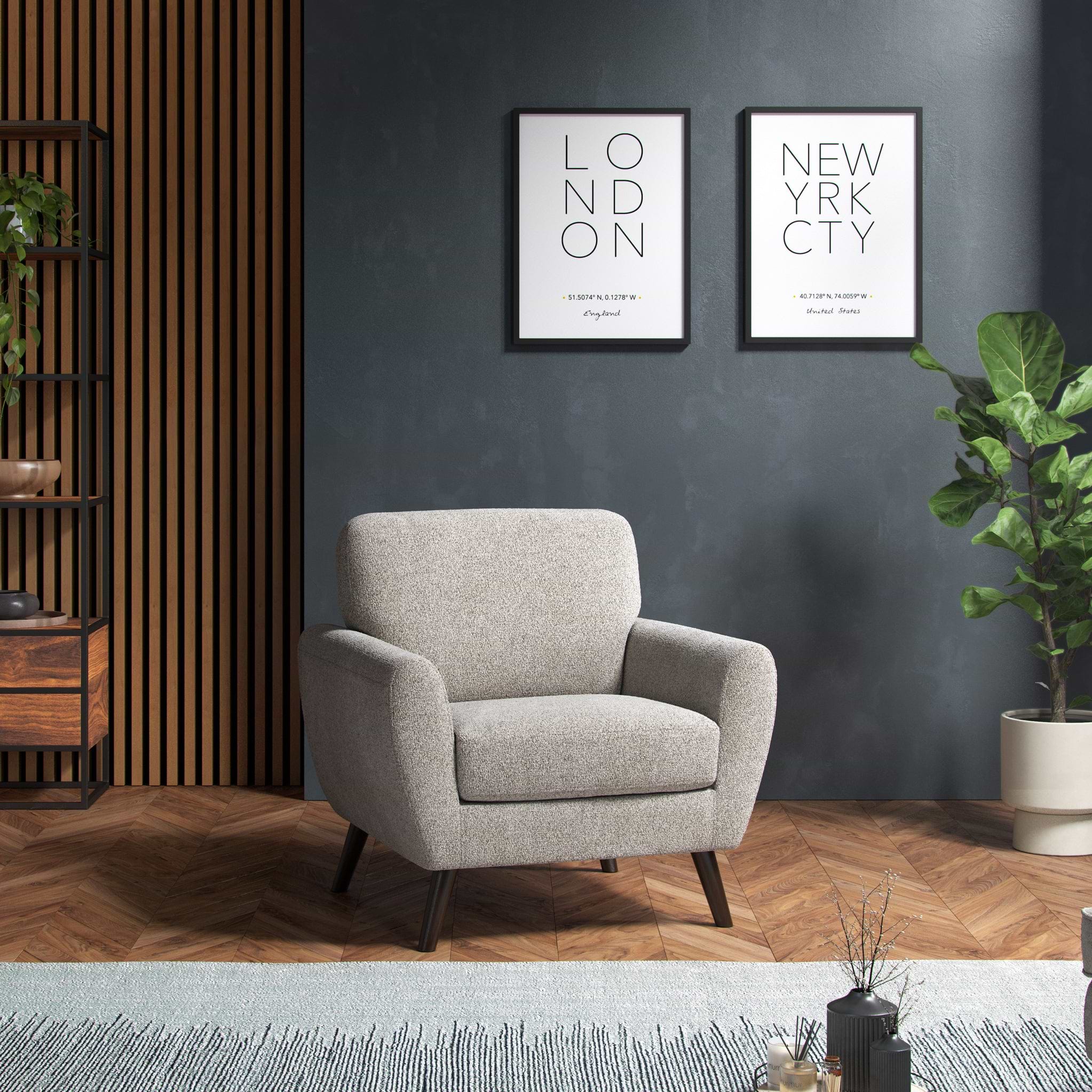 Dulcie Boucle Armchair Linen Dims from Roseland Furniture