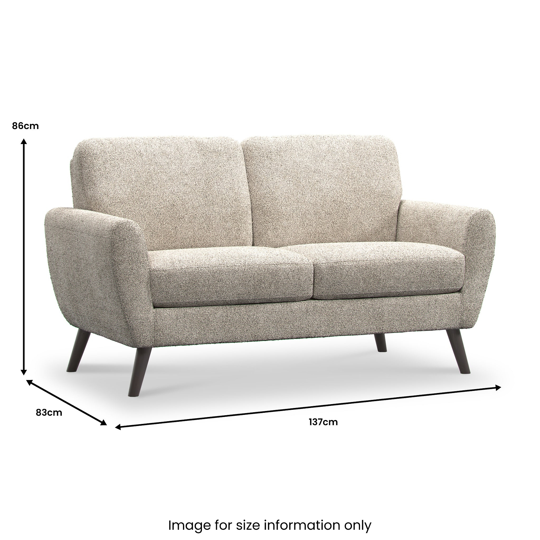 Dulcie Boucle 2 Seater Linen Dims from Roseland Furniture
