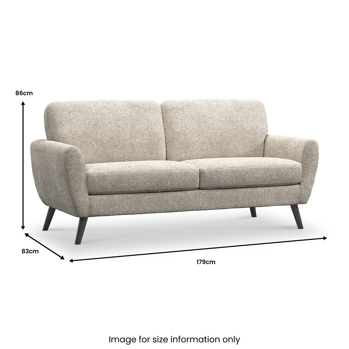 Dulcie Boucle 3 Seater Sofa Linen from Roseland Furniture
