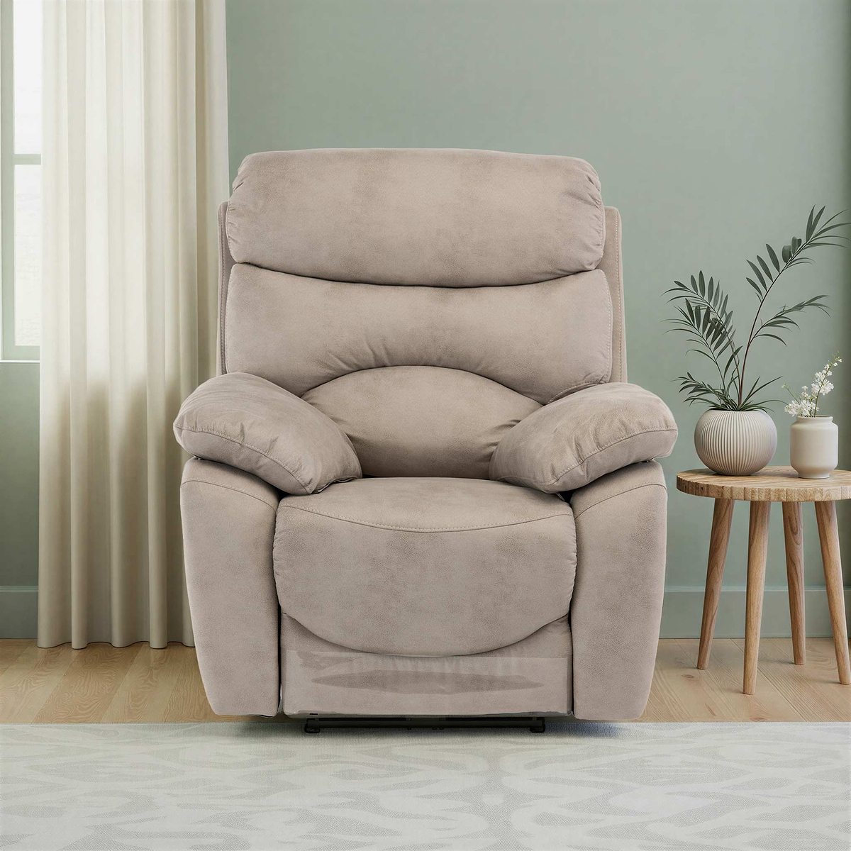 Fraser Natural Fabric Electric Reclining Armchair from Roseland Furniture