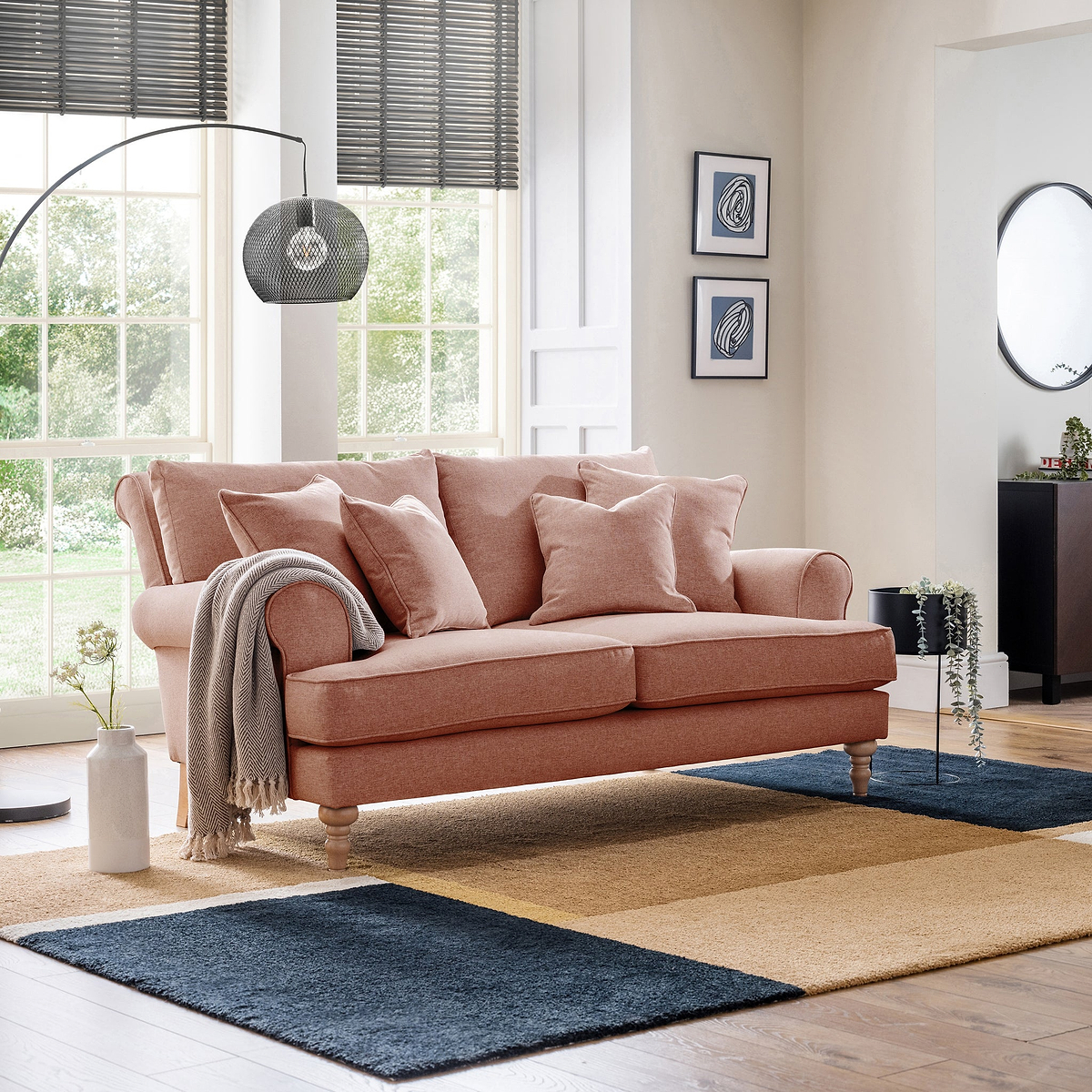 Norbury 2 Seater Sofa Coral from Roseland Furniture