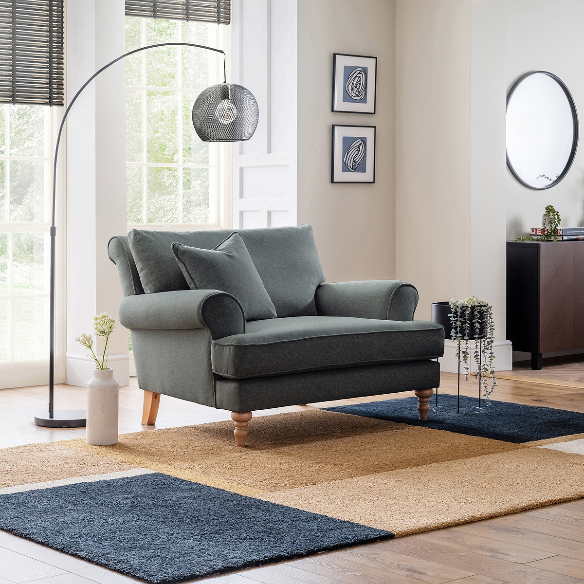 Norbury Snuggle Chair Slate from Roseland Furniture