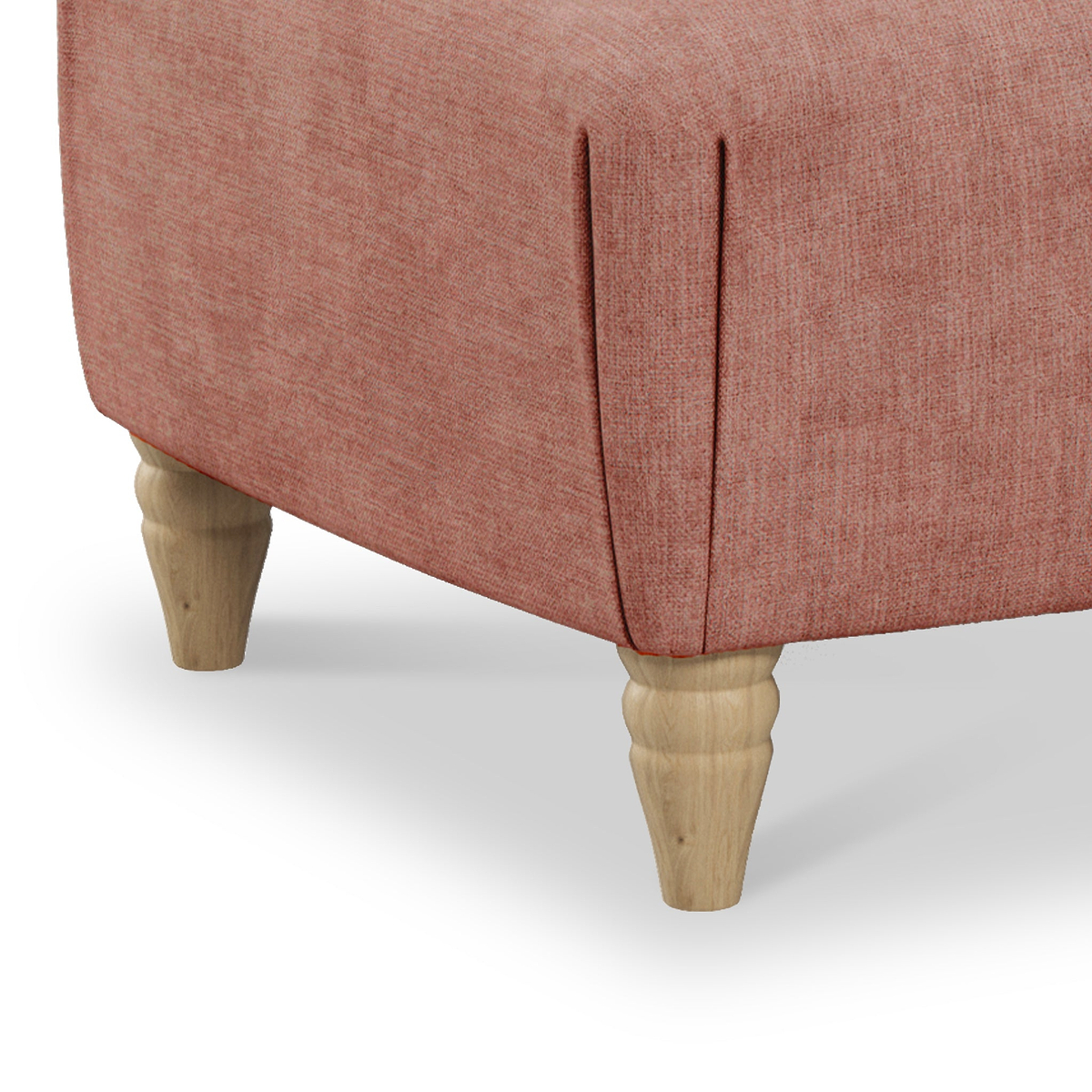 Pembroke Coral Footstool Close Up from Roseland Furniture