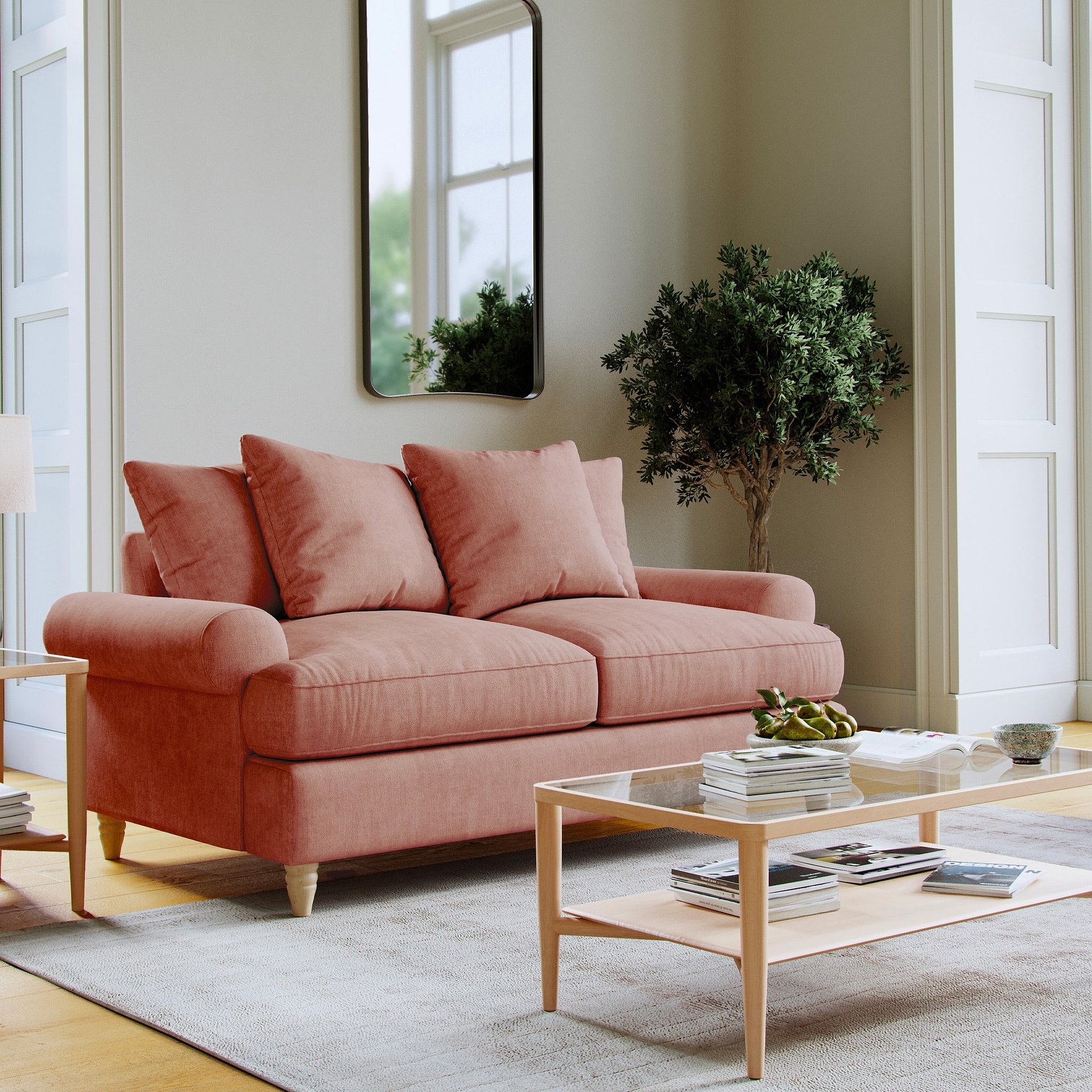Pembroke 2 Seater Sofa Coral from Roseland Furniture