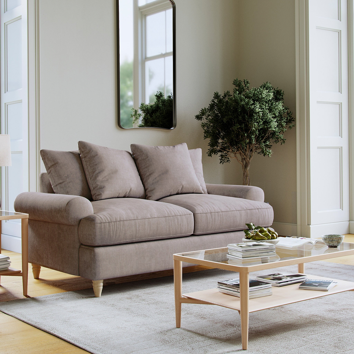 Pembroke 2 Seater Sofa Beige from Roseland Furniture