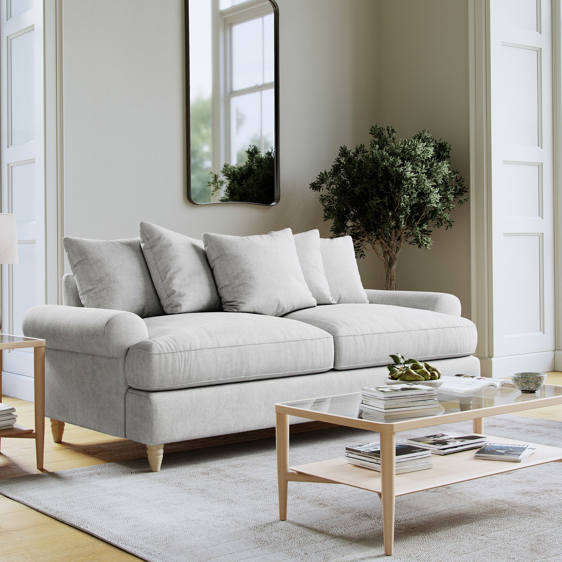 Pembroke 3 Seater Sofa Ashen from Roseland Furniture