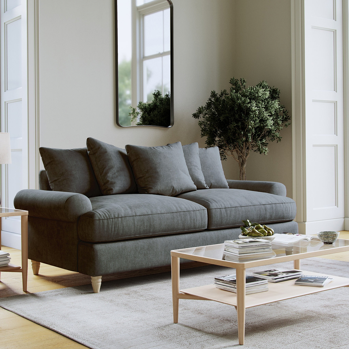 Pembroke 3 Seater Sofa Slate from Roseland Furniture
