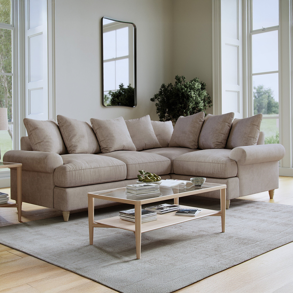 Pembroke Right Hand Corner Sofa Beige from Roseland Furniture