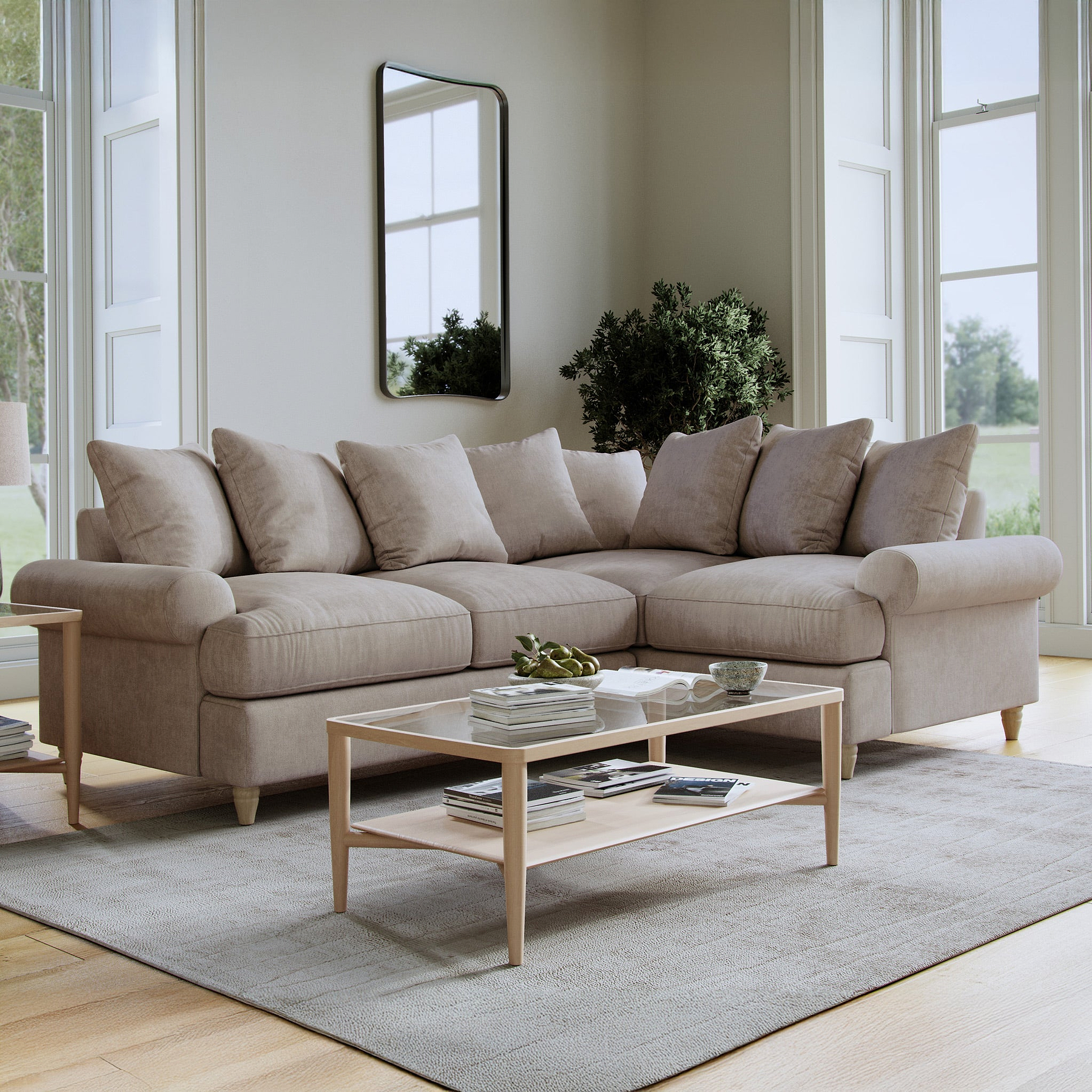 Pembroke Right Hand Corner Sofa Beige from Roseland Furniture