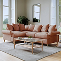 Pembroke Left Hand Corner Sofa Coral from Roseland Furniture