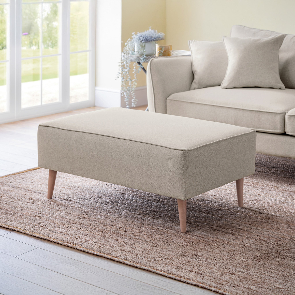 Elmbury Footstool Linen from Roseland Furniture