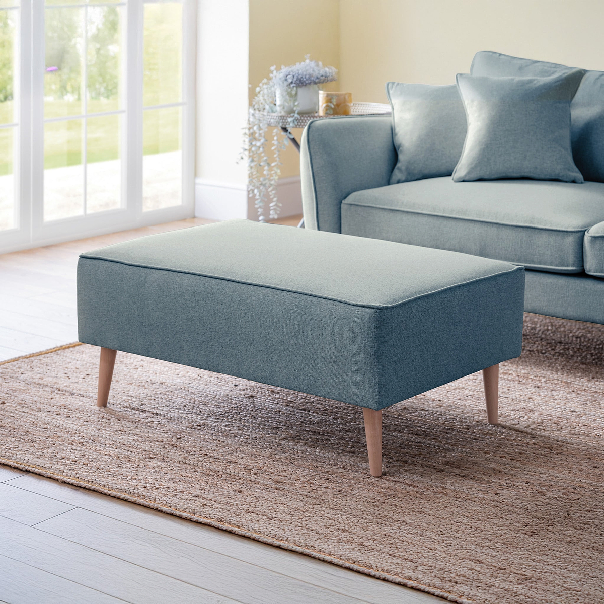 Elmbury Footstool Denim from Roseland Furniture