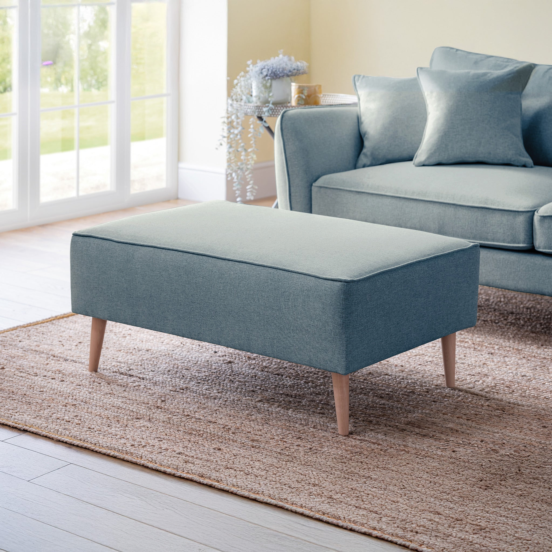 Elmbury Footstool Denim from Roseland Furniture
