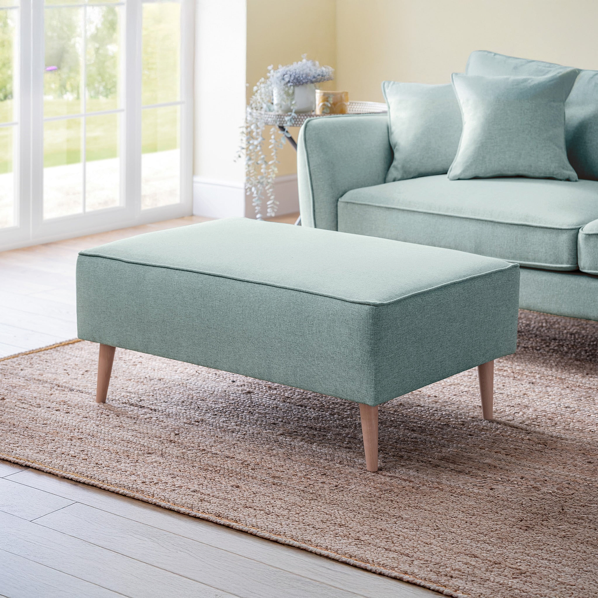 Elmbury Footstool Aqua from Roseland Furniture