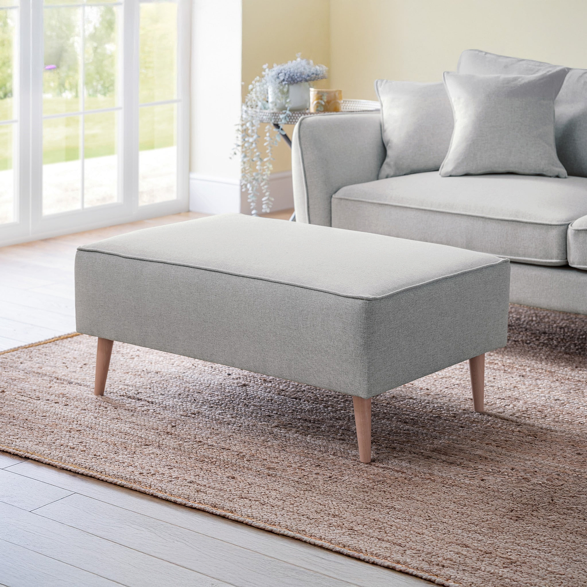 Elmbury Footstool Ashen from Roseland Furniture