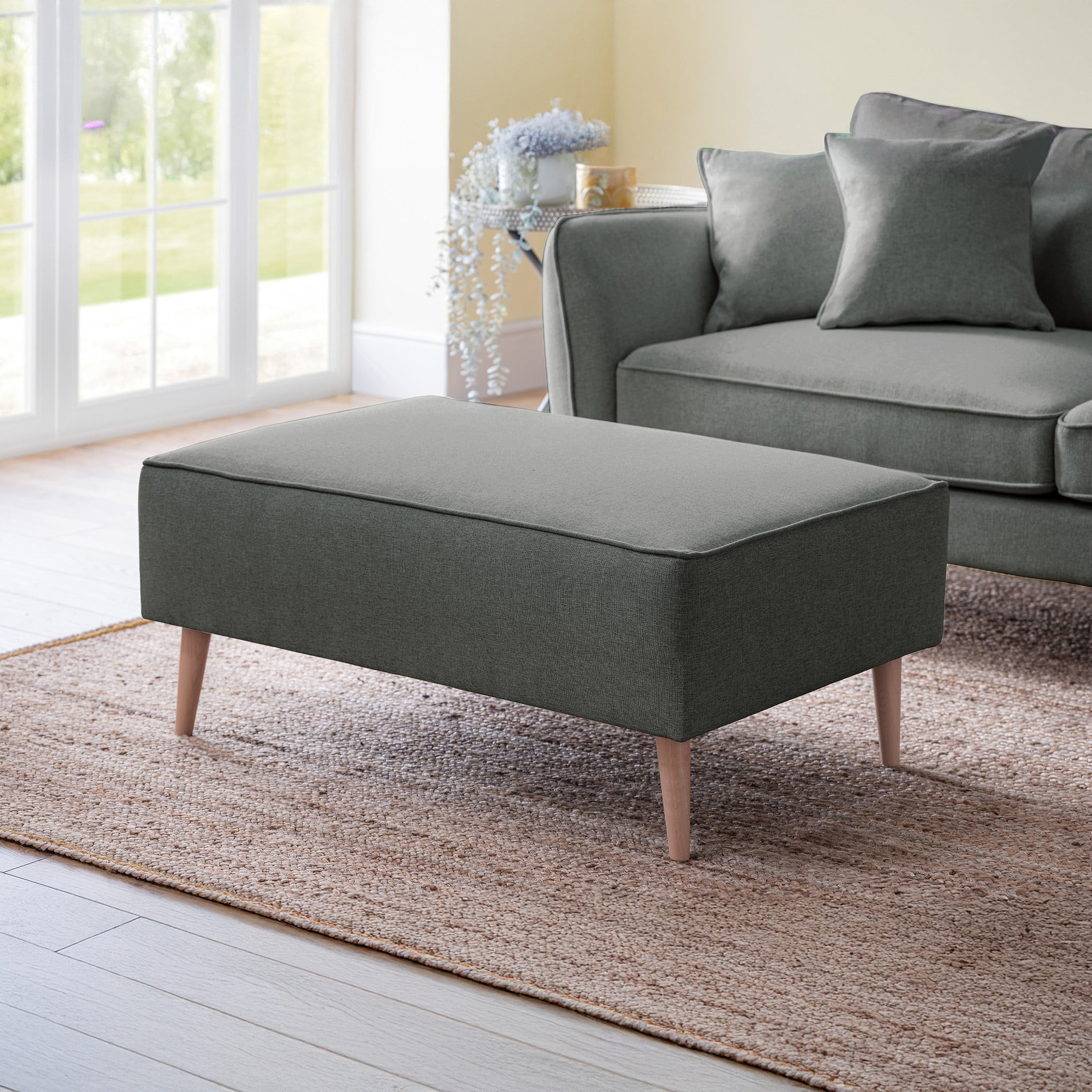 Elmbury Footstool Slate from Roseland Furniture