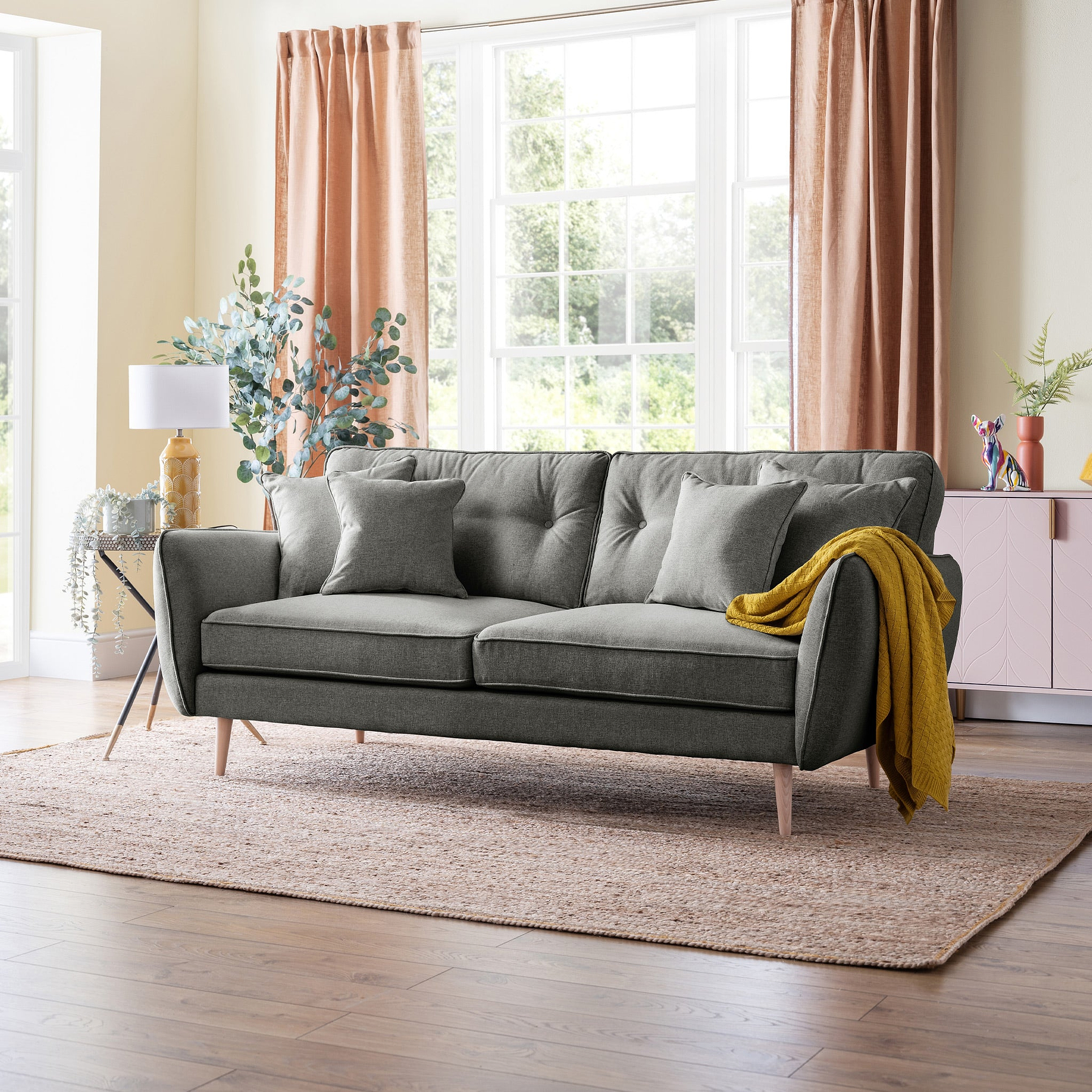 Elmbury 3 Seater Sofa Slate from Roseland Furniture