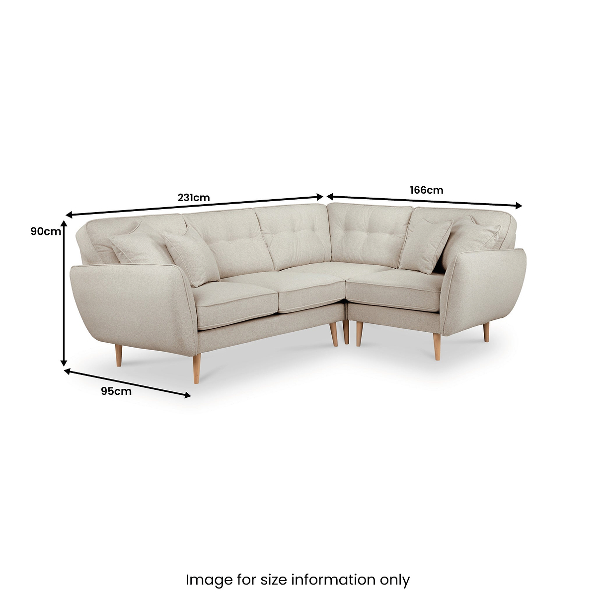 Elmbury Right Hand Corner Sofa Linen from Roseland Furniture