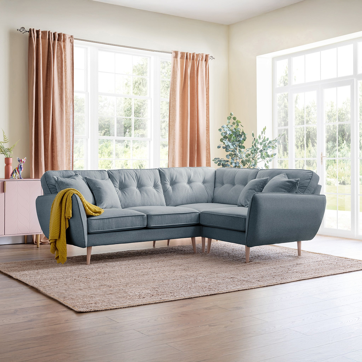 Elmbury Right Hand Corner Sofa Denim from Roseland Furniture
