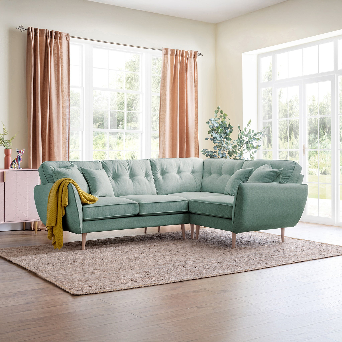 Elmbury Right Hand Corner Sofa Aqua from Roseland Furniture