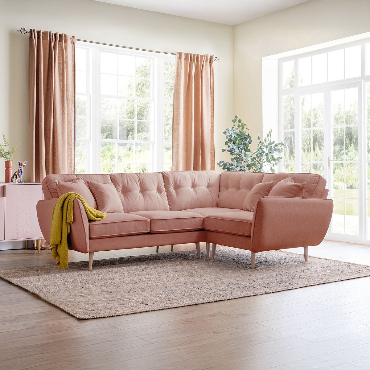 Elmbury Right Hand Corner Sofa Coral from Roseland Furniture