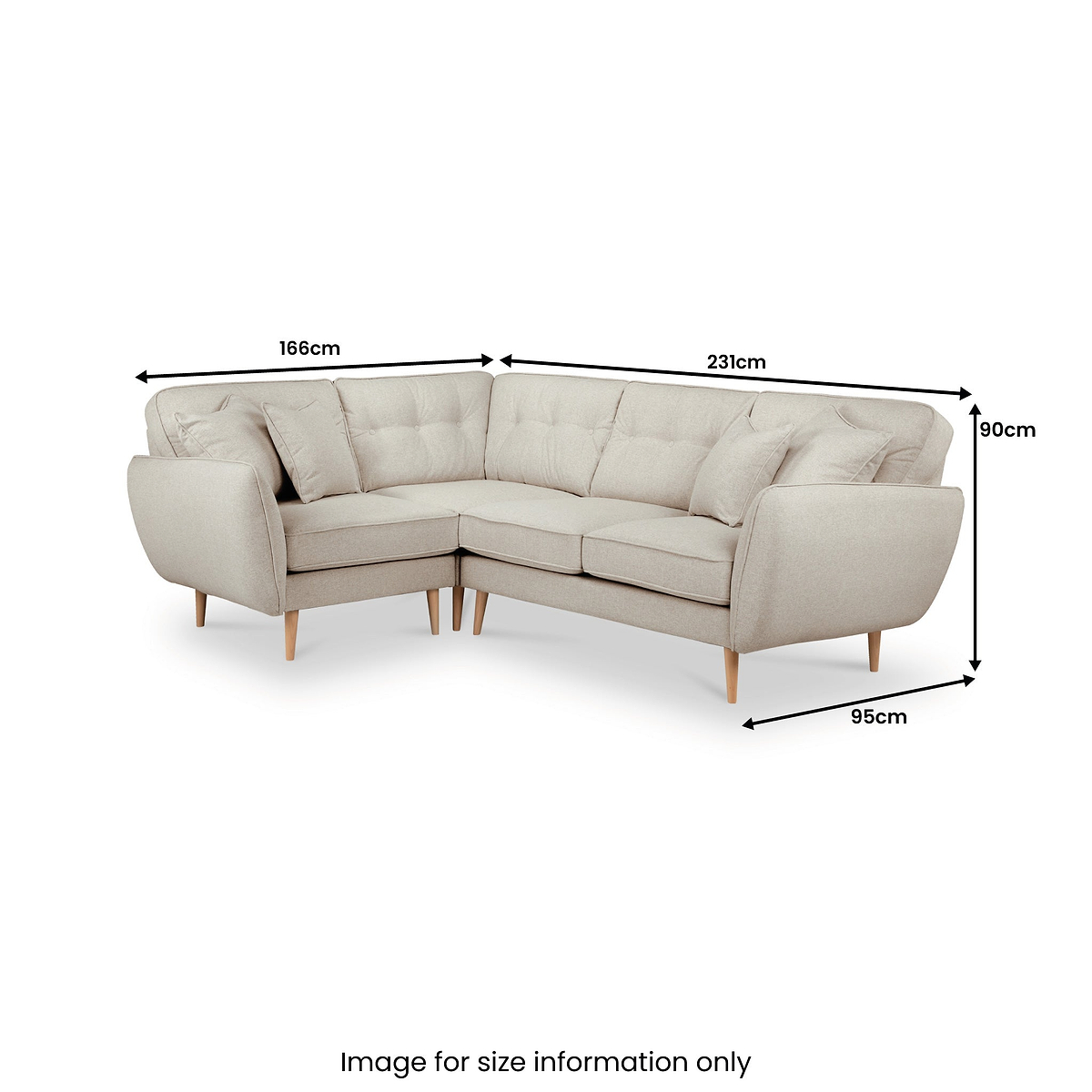 Elmbury Left Hand Corner Sofa Linen from Roseland Furniture