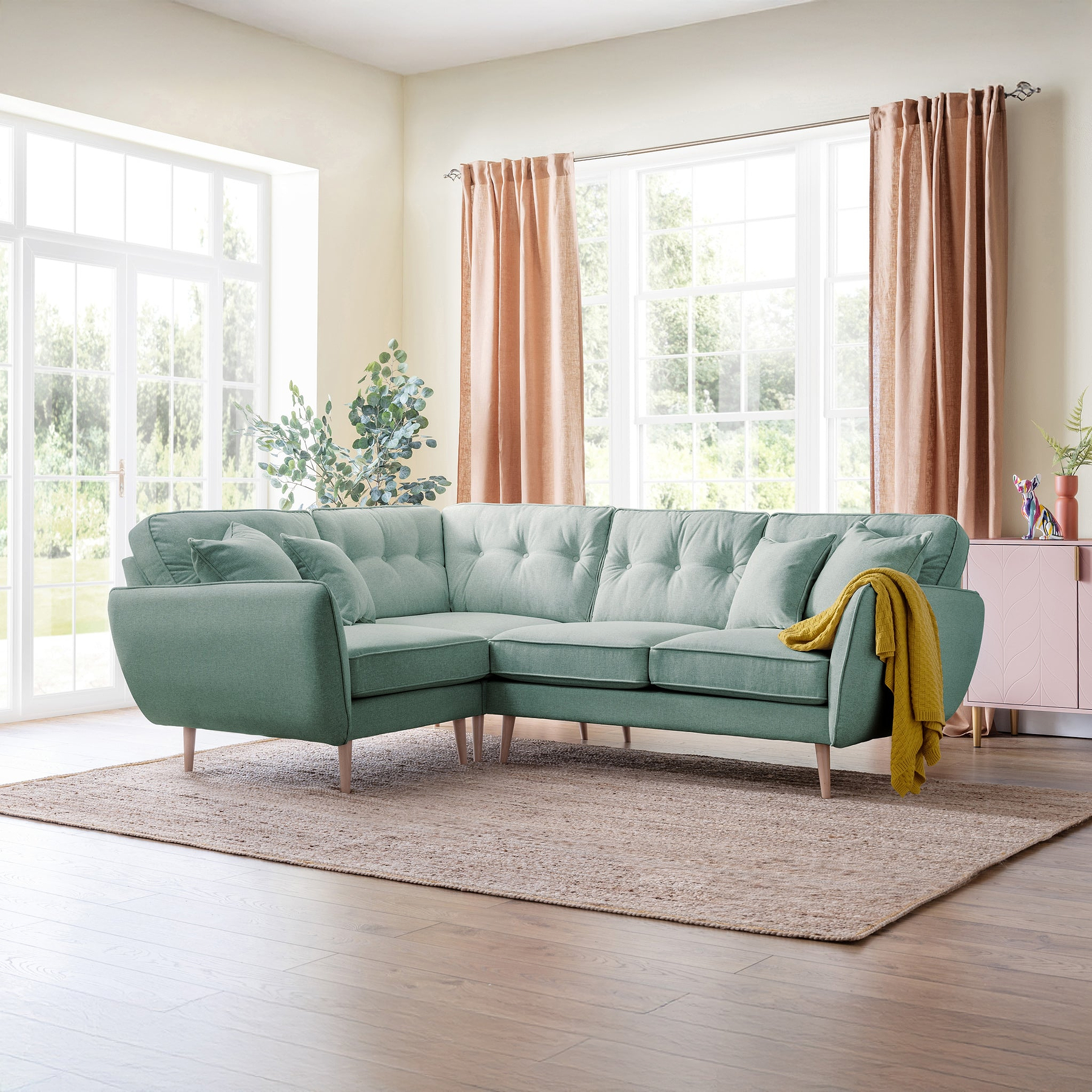 Elmbury Left Hand Corner Sofa Aqua from Roseland Furniture