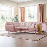 Elmbury Left Hand Corner Sofa Pink from Roseland Furniture