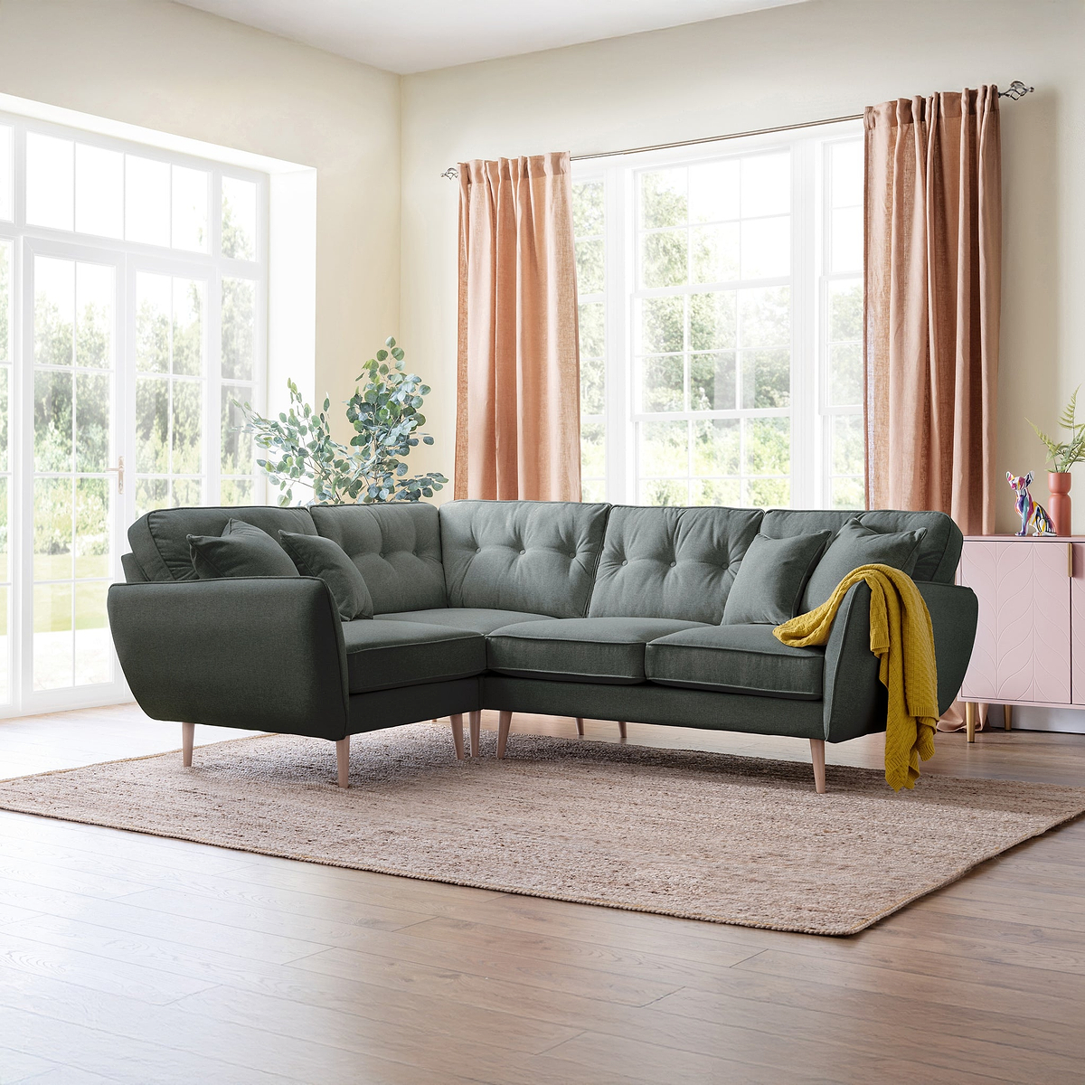 Elmbury Left Hand Corner Sofa Slate from Roseland Furniture