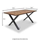 Montford 180cm Dining Table Dims from Roseland Furniture