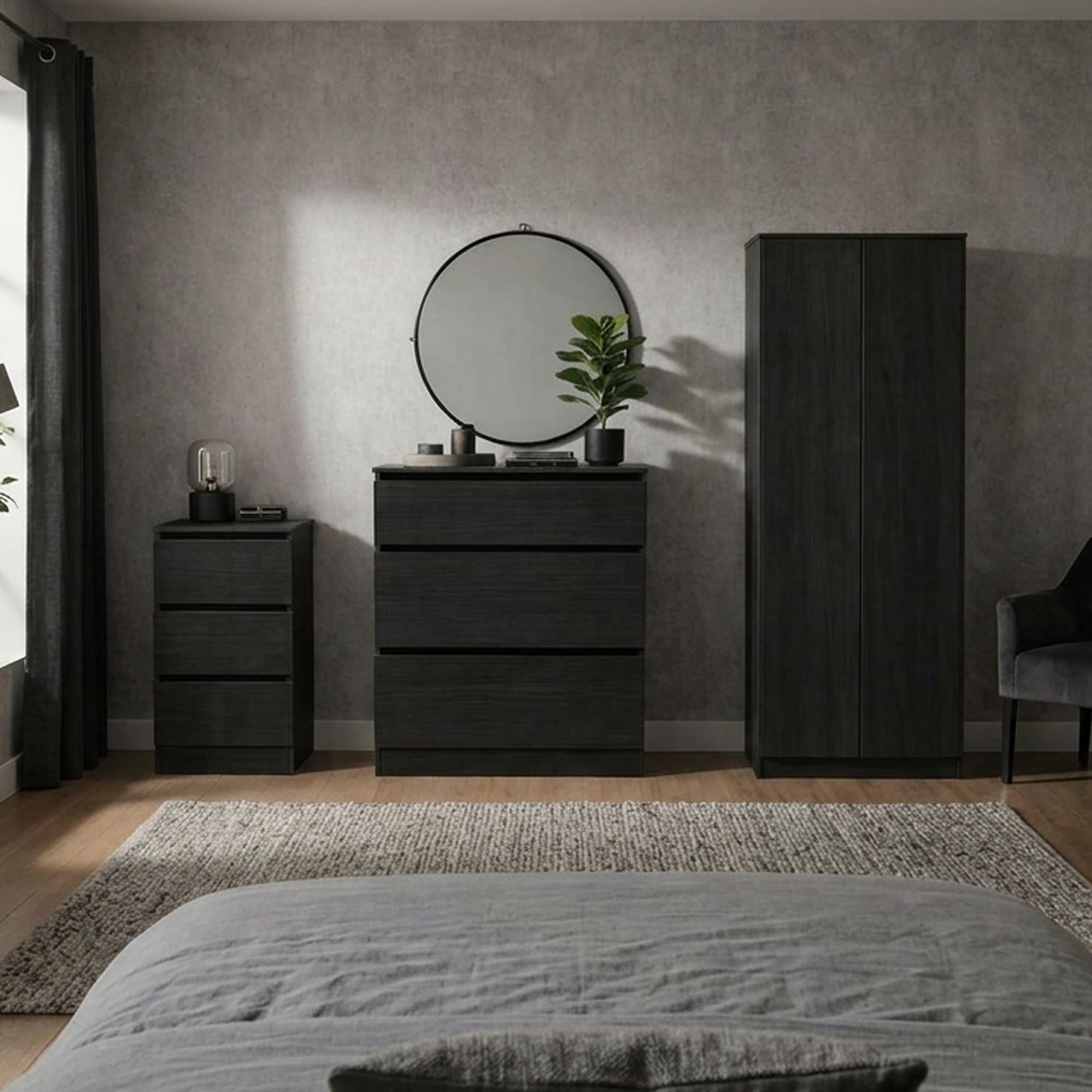 Langley 3 Piece Furniture Set Black from Roseland Furniture