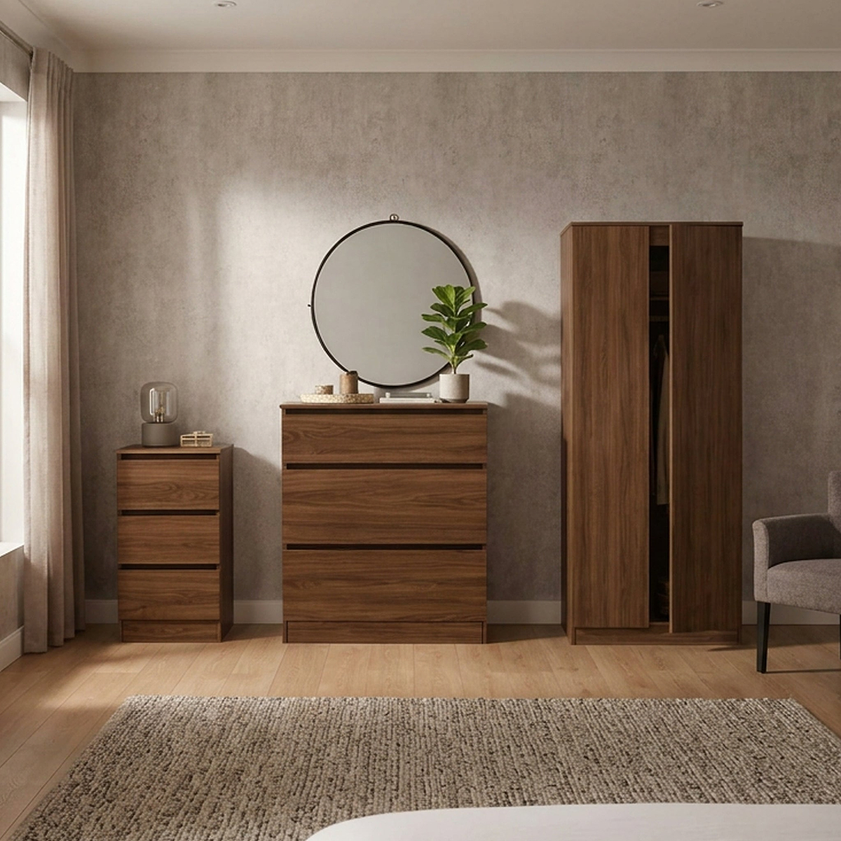 Langley 3 Piece Furniture Set Walnut from Roseland Furniture