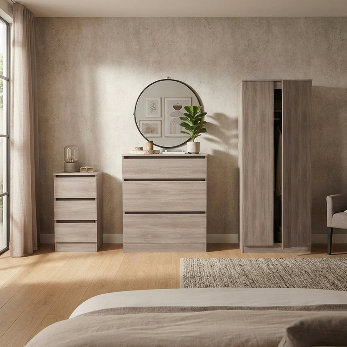 Langley 3 Piece Furniture Set Grey Oak from Roseland Furniture