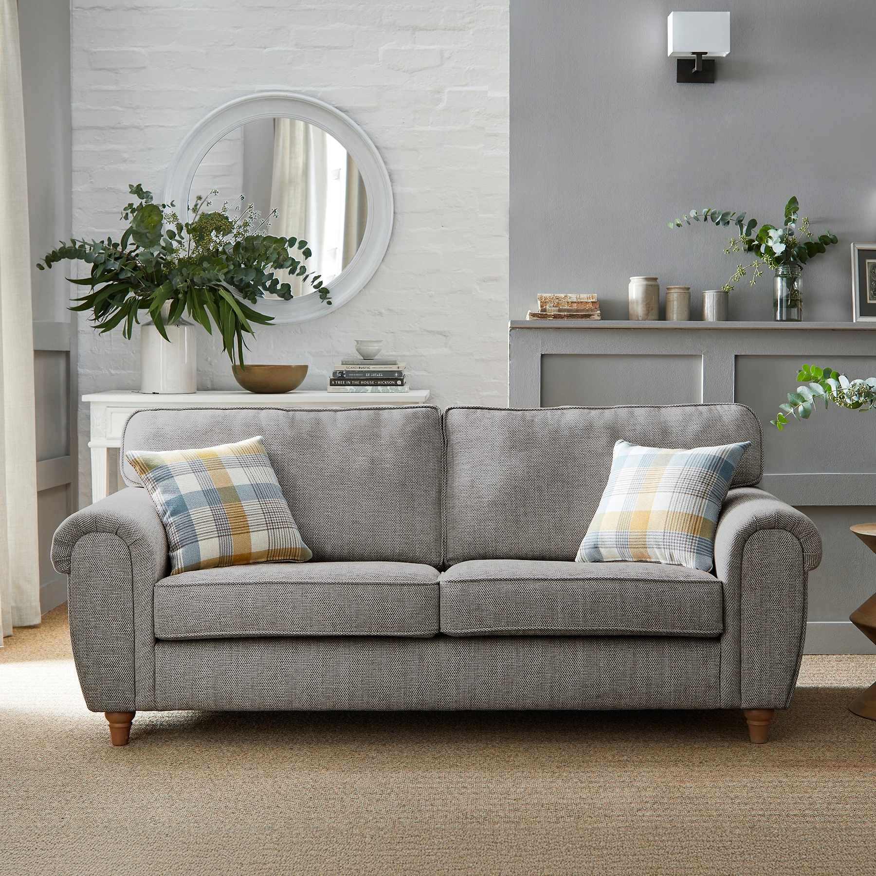 Rusford 3 Seater Sofa Grey from Roseland Furniture